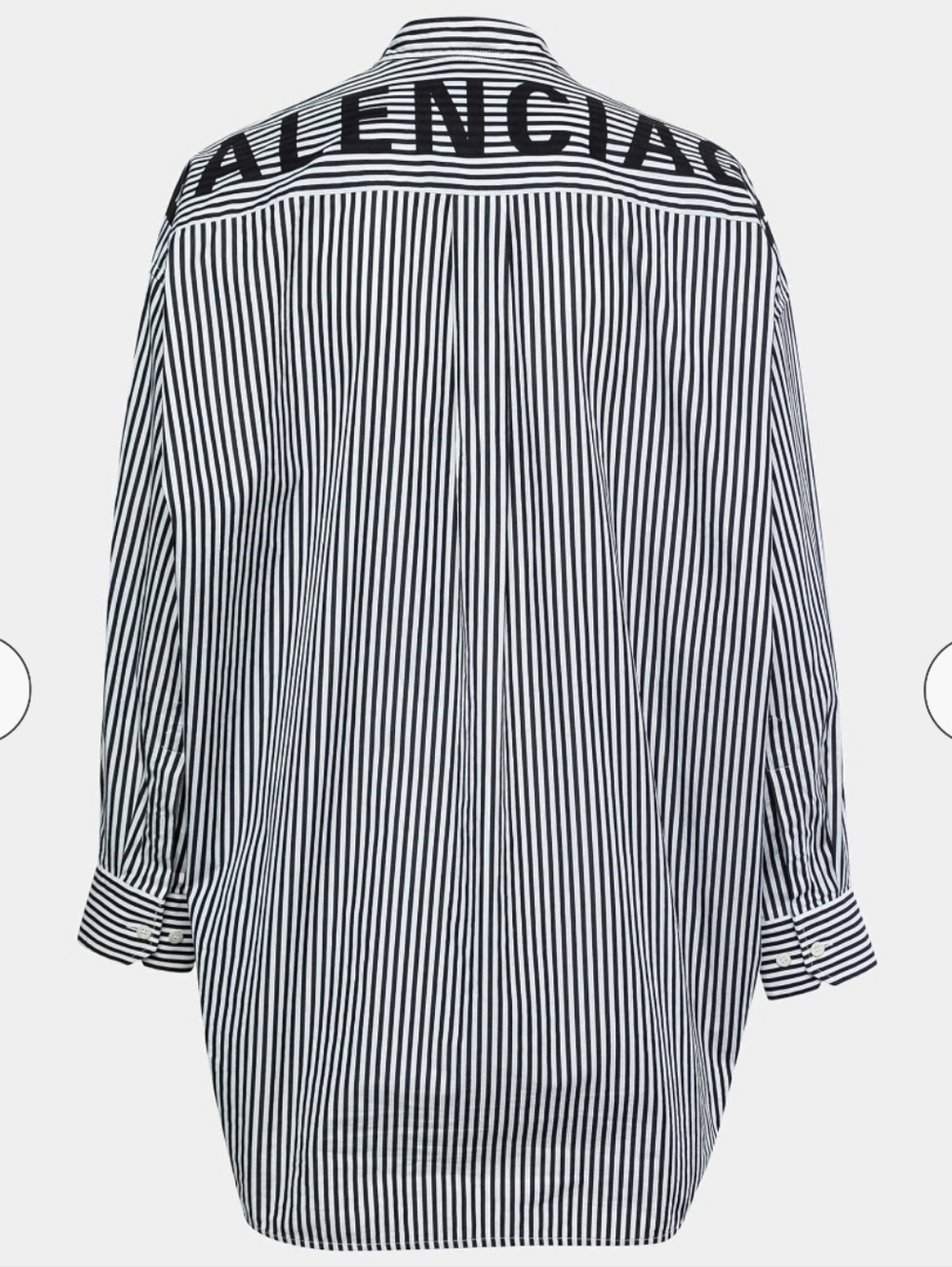 Balenciaga Black & White Striped Button-Down Shirt with Back Logo Size 32 - Picture 7 of 16